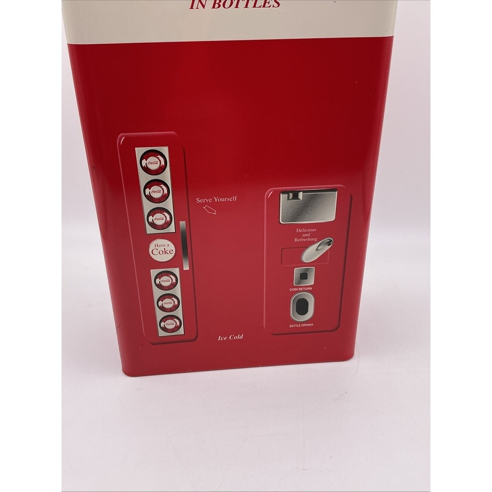 Coca Cola 1999 Coke Vending Machine Tin with 3 pc. 8 oz. Glass Set inside tin - Picture 2 of 10